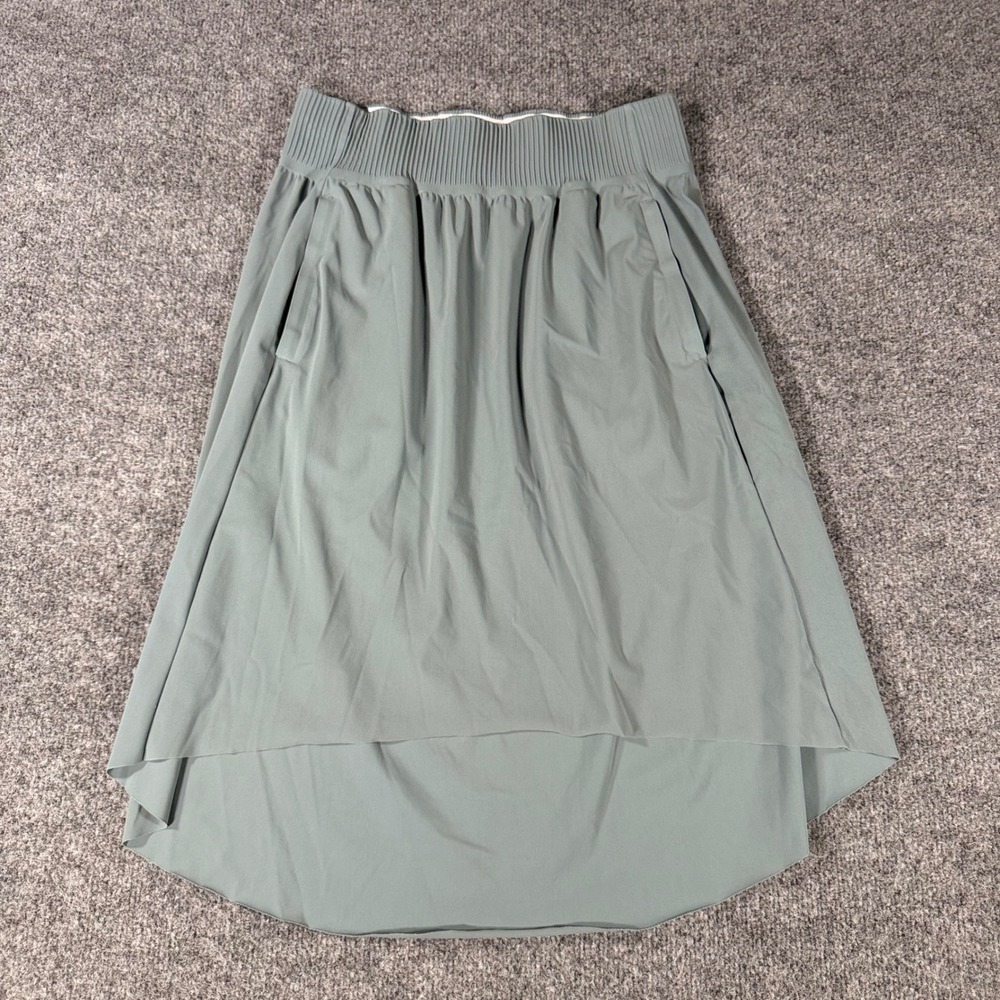 Athleta Cosmic Skirt Womens XS Green High Low Zip Pockets Packable Travel Hiking